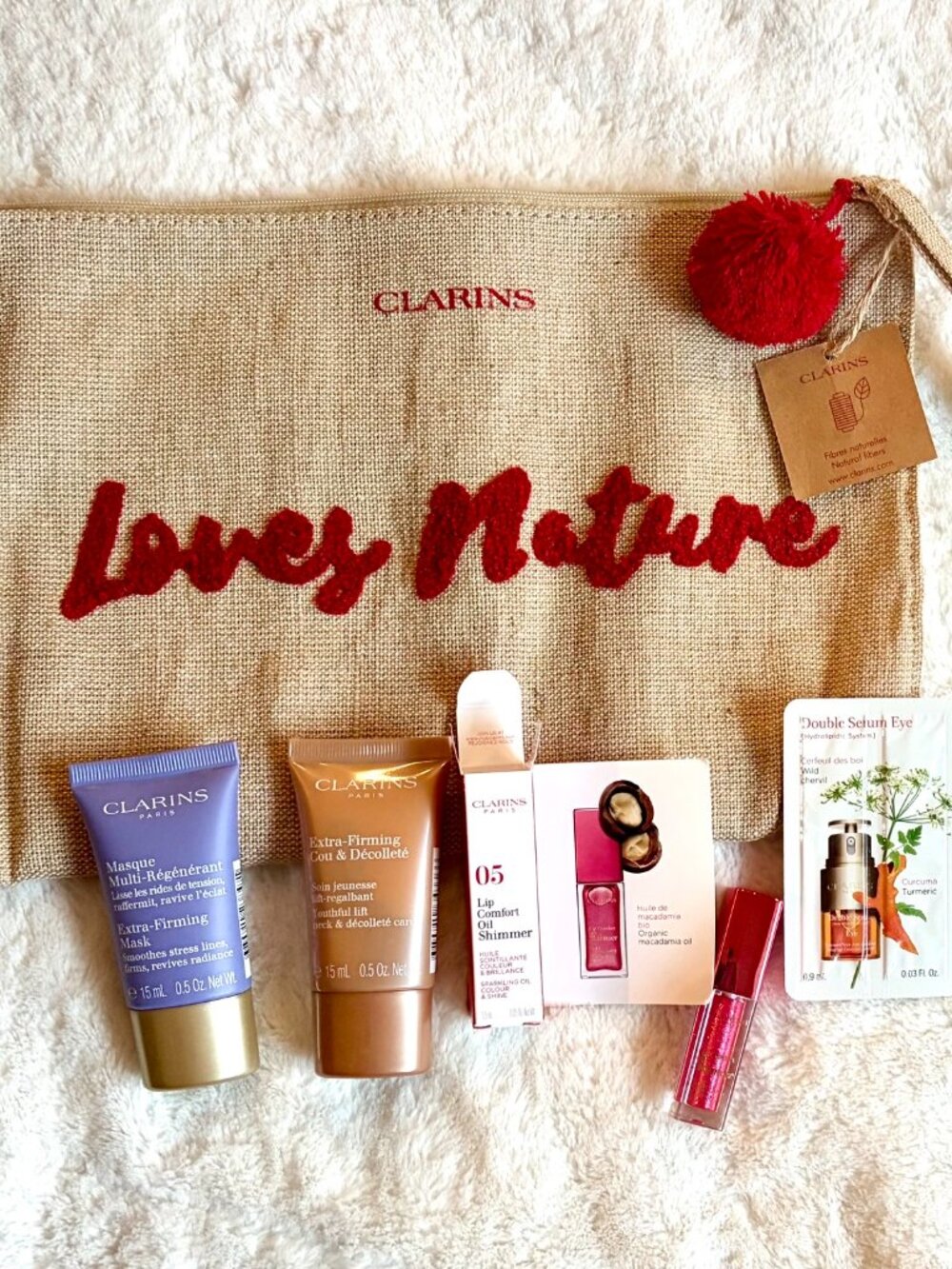 NWT CLARINS Loves Nature Skincare Set, 5pcs!